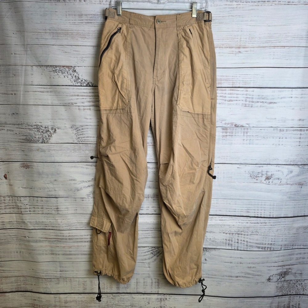 Abercrombie & Fitch Men Small Paratrooper Khaki Cargo Pants Cotton Nylon Utility